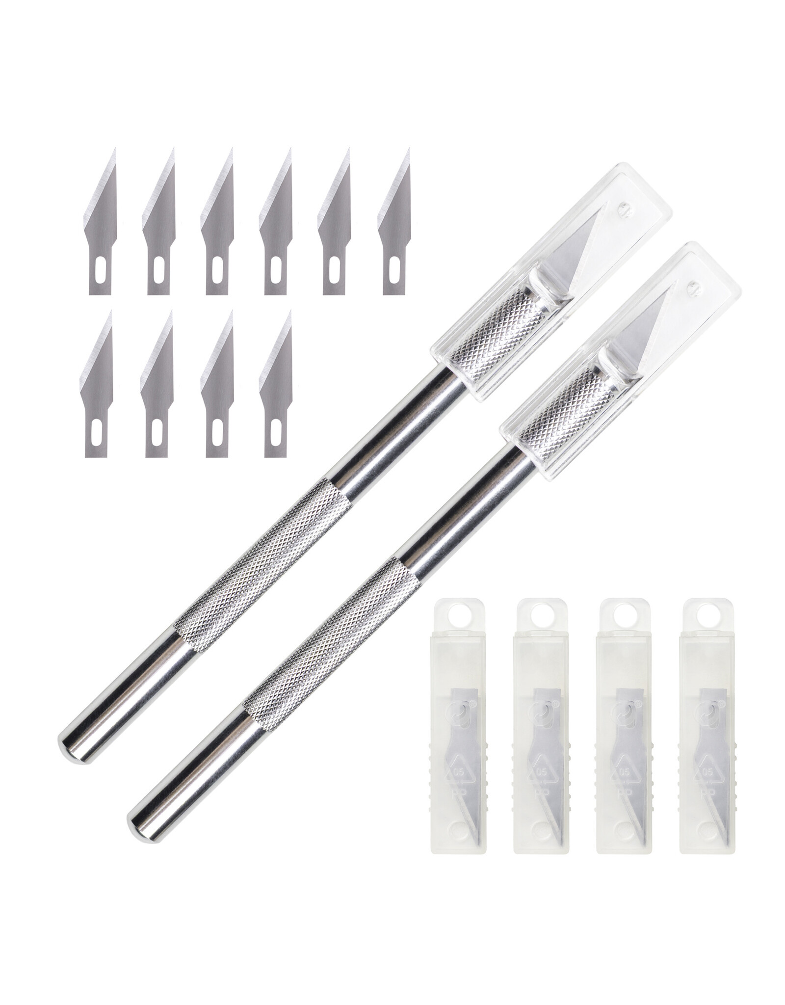 W.A. Portman WA Portman Hobby Knife Set - 2pc High-Grade Craft Knife Set with #11 50pc Extra Premium Steel Hobby Blades