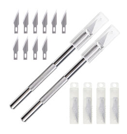 W.A. Portman WA Portman Hobby Knife Set - 2pc High-Grade Craft Knife Set with #11 50pc Extra Premium Steel Hobby Blades