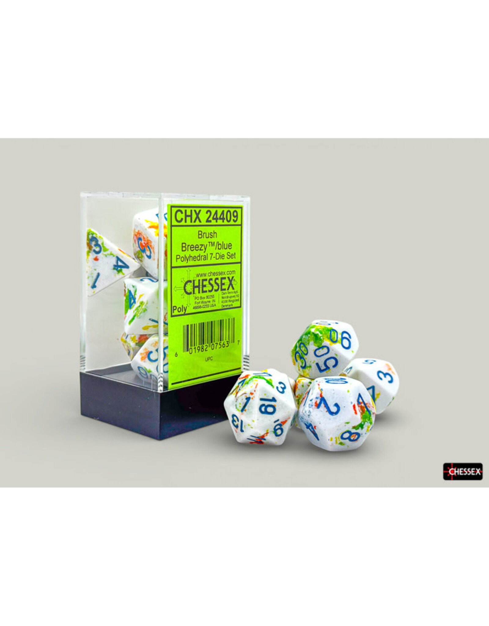 Chessex Brush Polyhedral Breezy/Blue 7-Die Set