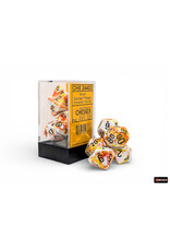 Chessex Brush Polyhedral Sunrise/Black 7-Die Set