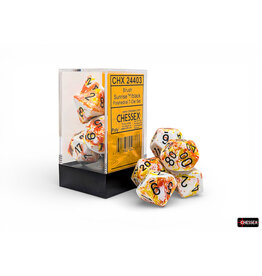 Chessex Brush Polyhedral Sunrise/Black 7-Die Set