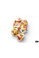 Chessex Brush Polyhedral Sunrise/Black 7-Die Set