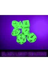 Chessex Vortex Polyhedral Bright Green/Black  7-Dice Set