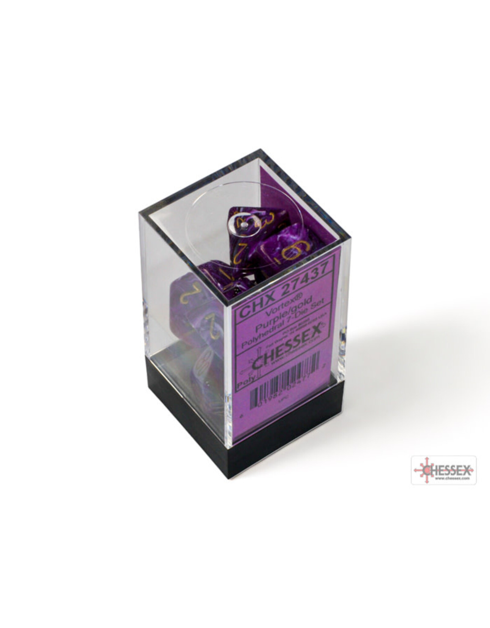 Chessex Vortex  Polyhedral Purple/Gold 7-Dice Set