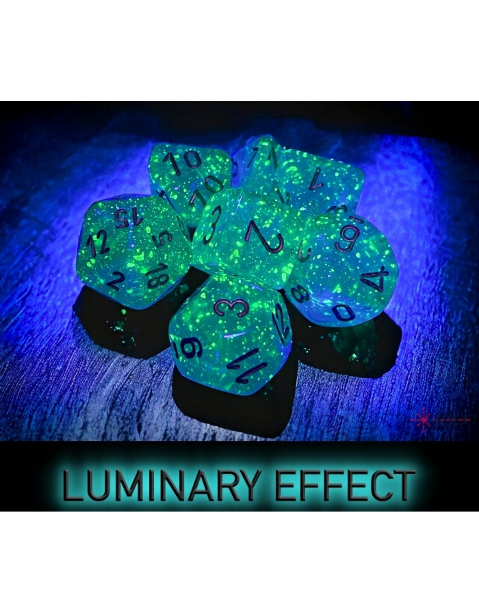 Chessex Borealis Luminary  Polyhedral Teal/Gold 7-Dice Set