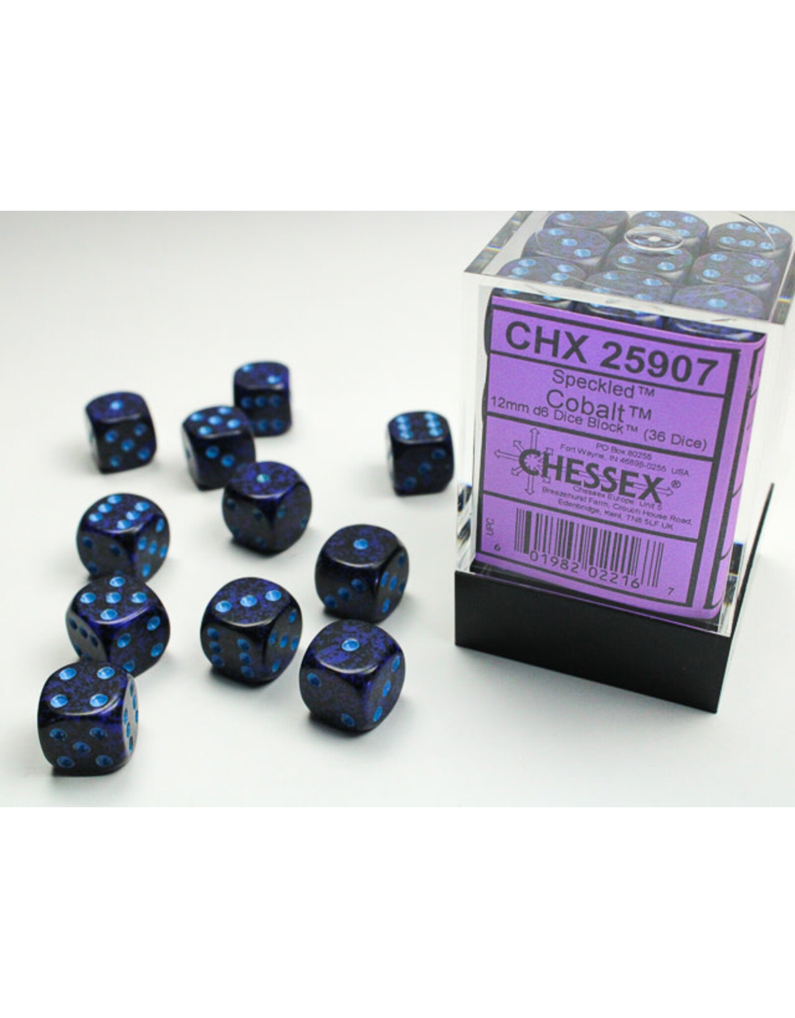 Chessex Speckled Cobalt/Blue12mm d6 Dice Block (36 dice)