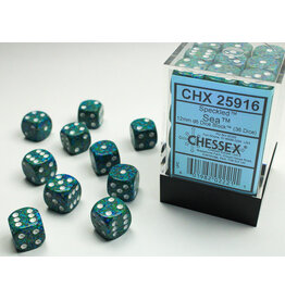 Chessex Speckled Sea/White 12mm d6 Dice Block (36 dice)