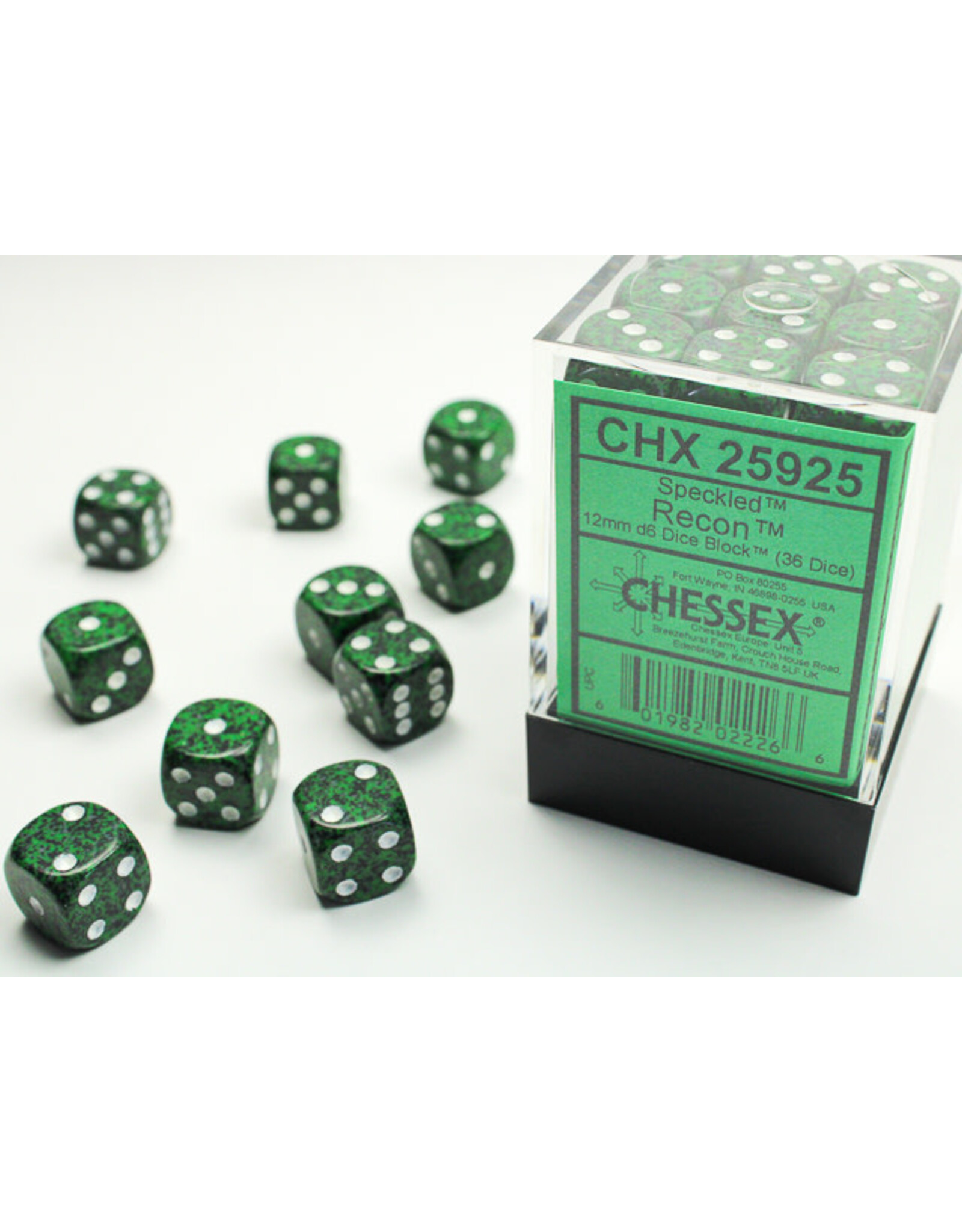 Chessex Speckled Recon/White 12mm d6 Dice Block (36 dice)