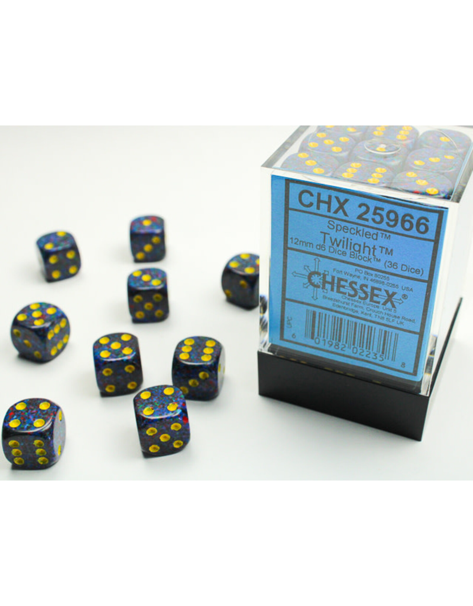 Chessex Speckled Twilight/Yellow 12mm d6 Dice Block (36 dice)