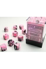 Chessex Gemini Black-Pink/White 12mm d6 Dice Block (36 dice)