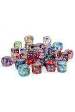 Chessex Nebula Primary/Blue Luminary 12mm d6 Dice Block (36 dice)
