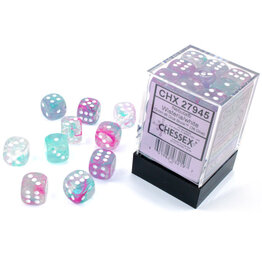 Chessex Nebula Wisteria/White Luminary 12mm d6 Dice Block (36 dice)