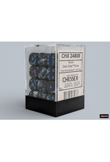 Chessex Brush Dark Side/Blue 12mm d6 Dice Block (36 dice)