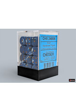 Chessex Brush Wavebreak/Gold 12mm d6 Dice Block (36 dice)