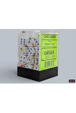 Chessex Brush Breezy/Blue 12mm d6 Dice Block (36 dice)