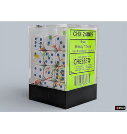Chessex Brush Breezy/Blue 12mm d6 Dice Block (36 dice)