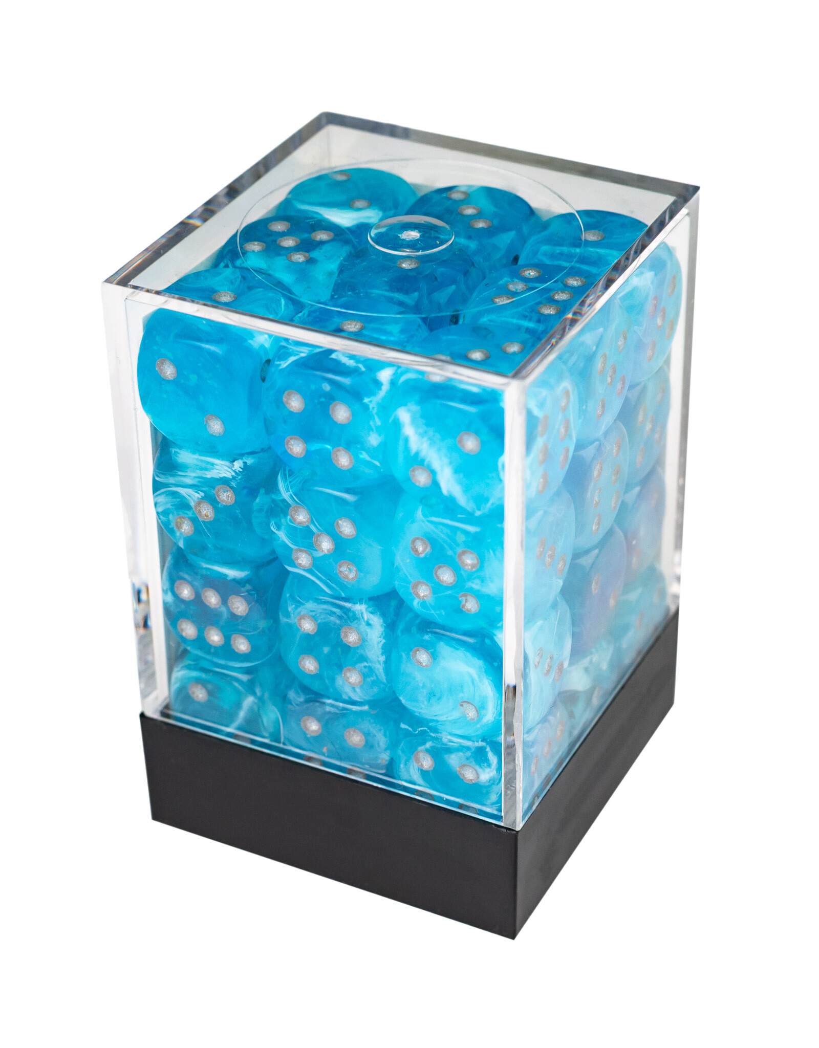 Chessex Luminary Sky/Silver 12mm d6 Dice Block (36 dice)