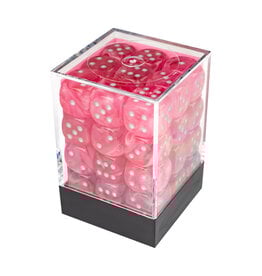 Chessex Ghostly Glow Pink/Silver 12mm d6 Dice Block (36 dice)