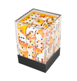 Chessex Brush Sunrise/Black 12mm d6 Dice Block (36 dice)