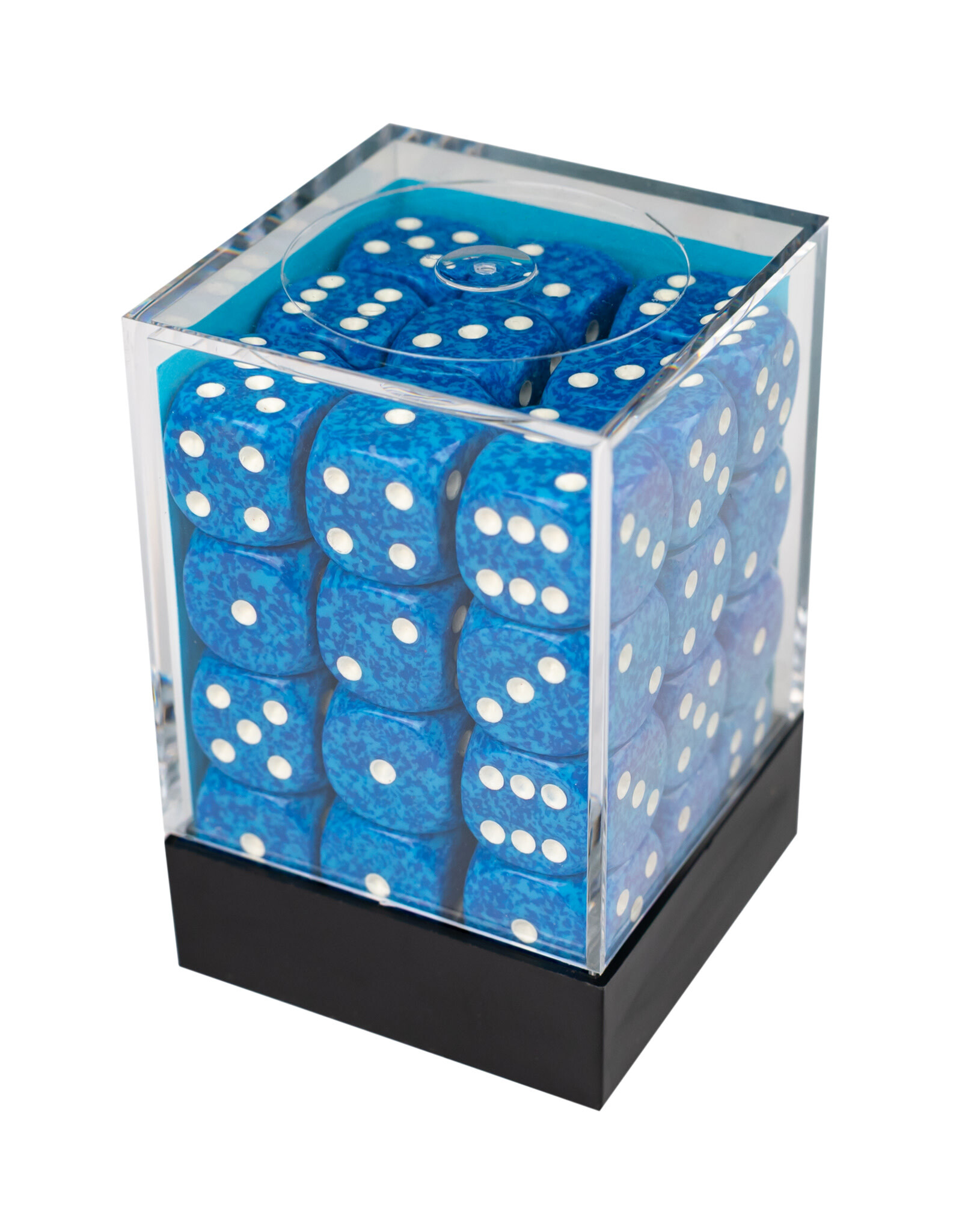 Chessex Speckled 12mm d6 Water/White Dice Block (36 dice)