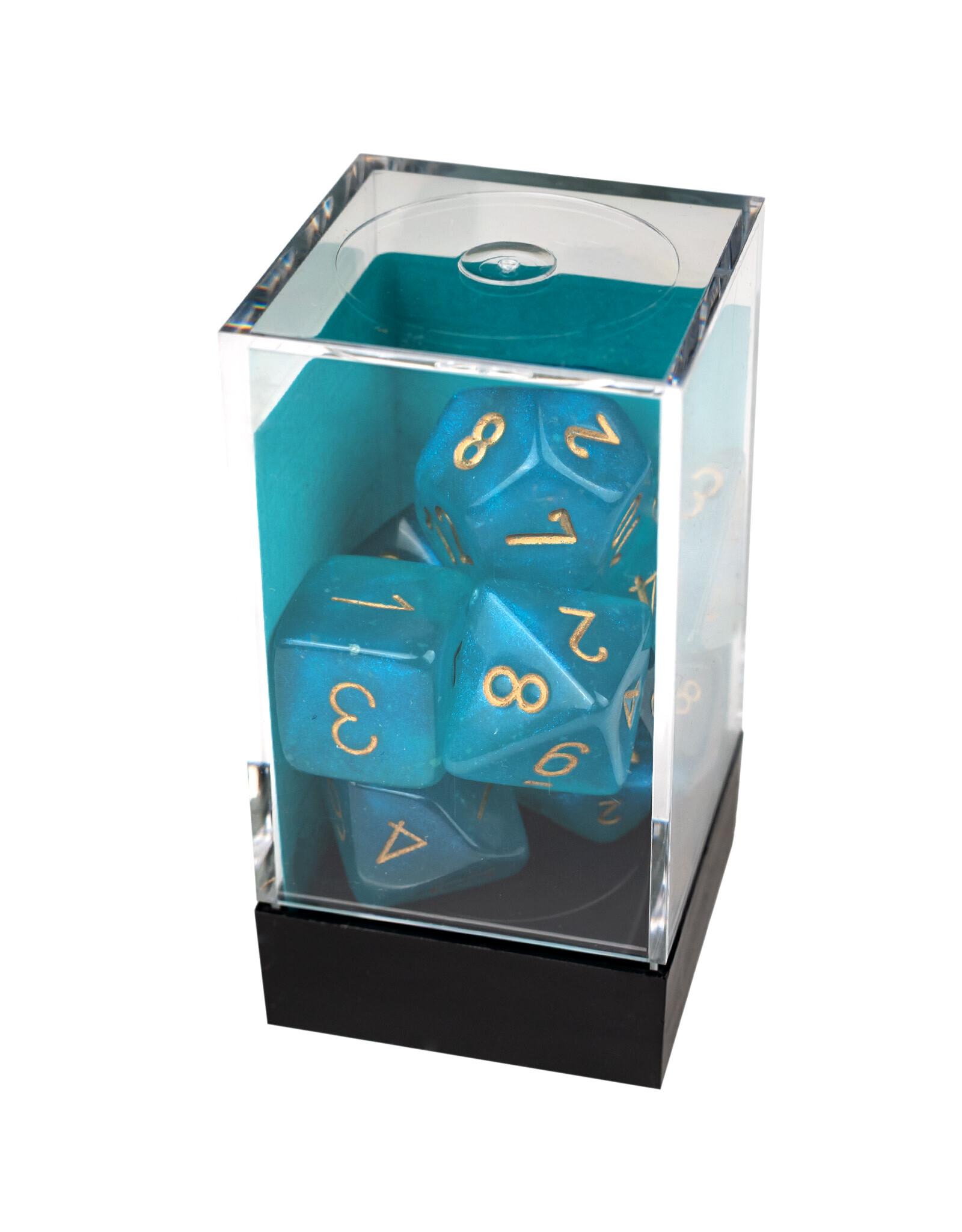 Chessex Borealis Luminary  Polyhedral Teal/Gold 7-Dice Set