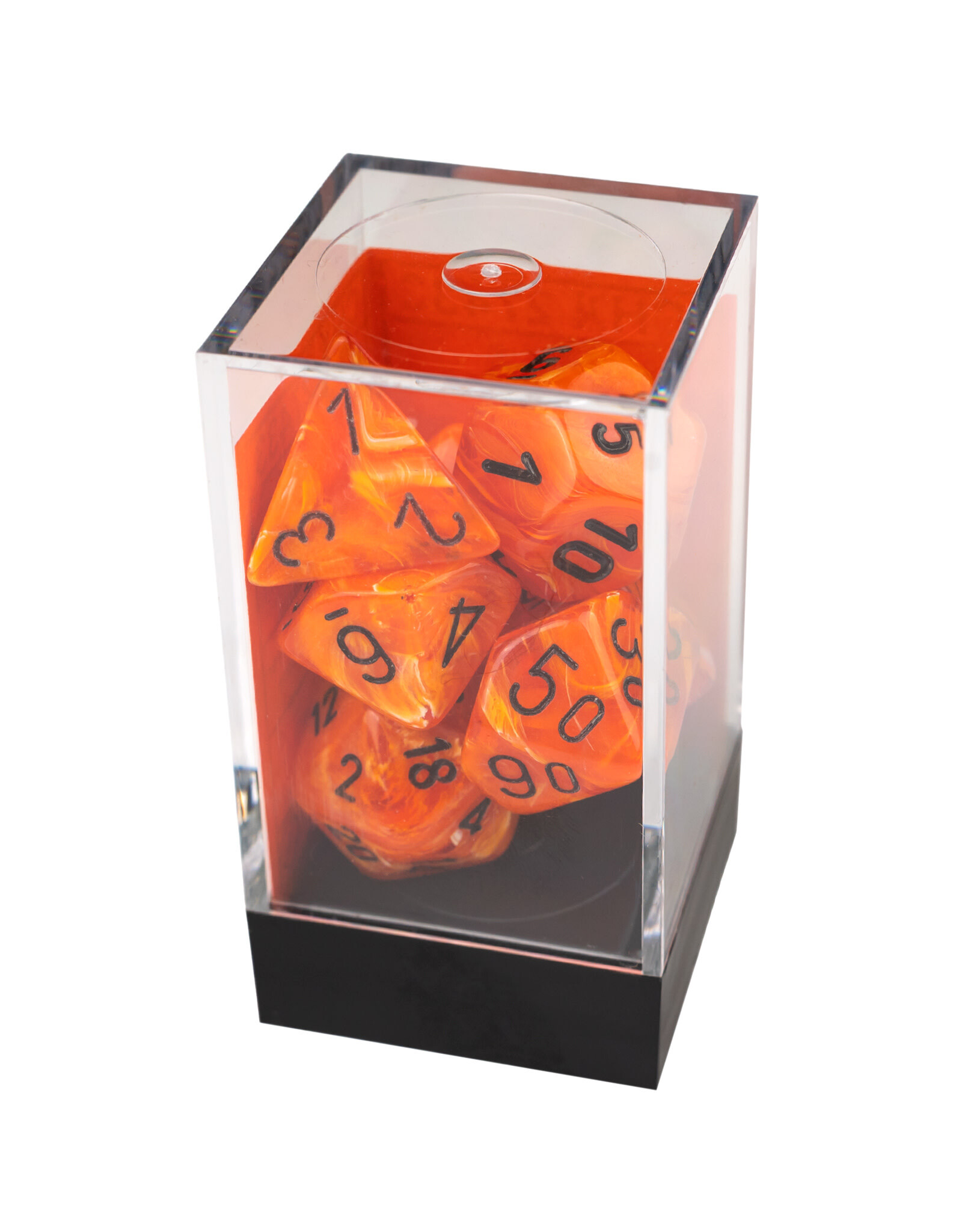 Chessex Vortex Polyhedral Orange/Black  7-Dice Set