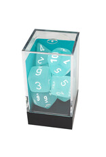Chessex Frosted Polyhedral Teal/White  7-Dice Set