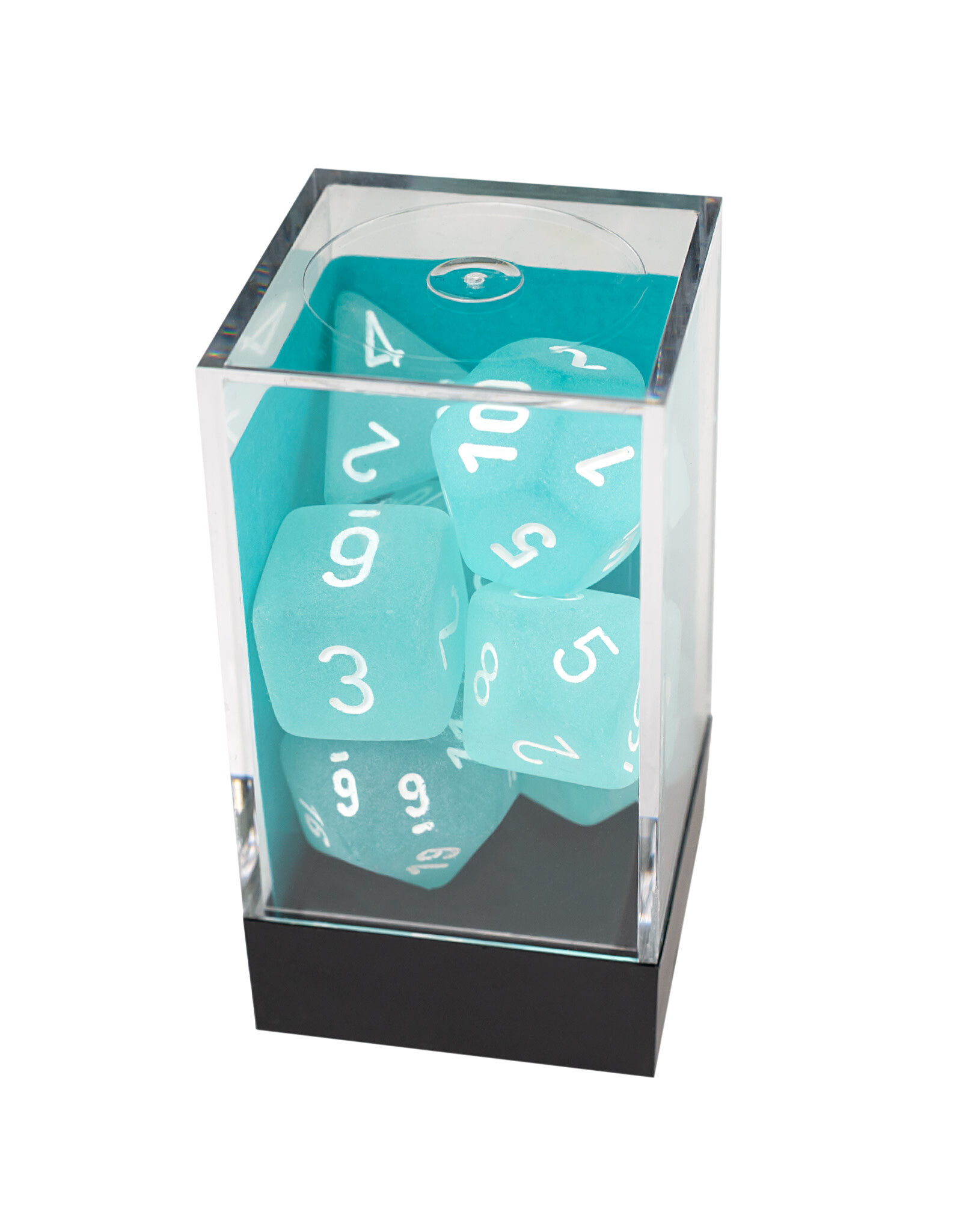 Chessex Frosted Polyhedral Teal/White  7-Dice Set
