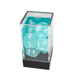 Chessex Frosted Polyhedral Teal/White  7-Dice Set