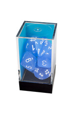 Chessex Frosted Polyhedral Blue /White  7-Dice Set
