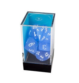 Chessex Frosted Polyhedral Blue /White  7-Dice Set