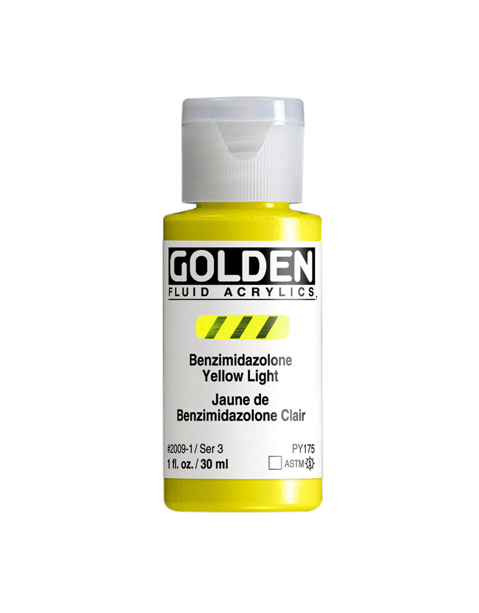 Golden Golden Fluid Acrylics, Benzimidazolone Yellow Light 1oz Cylinder
