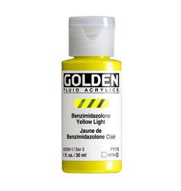 Golden Golden Fluid Acrylics, Benzimidazolone Yellow Light 1oz Cylinder