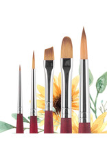 W.A. Portman Princeton Velvetouch Series 3950 – 5pc Professional Paint Brushes for Acrylic Painting – Watercolor, Oil & Acrylic Paint Brushes Set