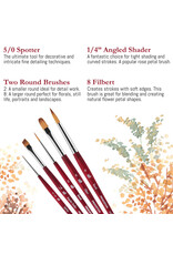W.A. Portman Princeton Velvetouch Series 3950 – 5pc Professional Paint Brushes for Acrylic Painting – Watercolor, Oil & Acrylic Paint Brushes Set