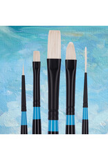 W.A. Portman Princeton Aspen 6500 Series 5pc Professional Paint Brushes for Acrylic Painting – Oil and Acrylic Paint Brushes Set – Round, Bright, Flat, Filbert & Liner