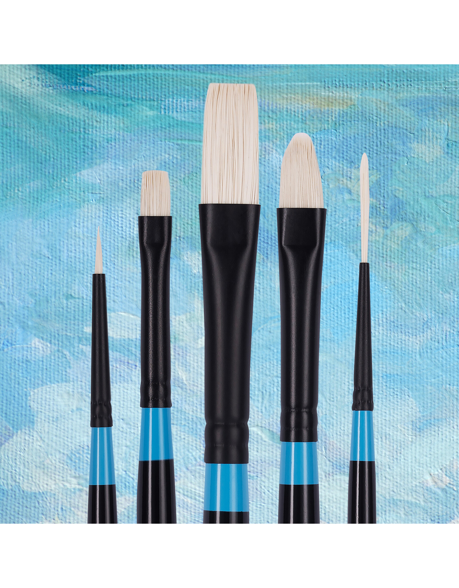 W.A. Portman Princeton Aspen 6500 Series 5pc Professional Paint Brushes for Acrylic Painting – Oil and Acrylic Paint Brushes Set – Round, Bright, Flat, Filbert & Liner