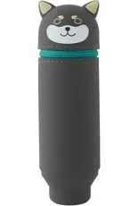 ITOYA Itoya Punilabo Silicone Stand Up Case, Black Shiba