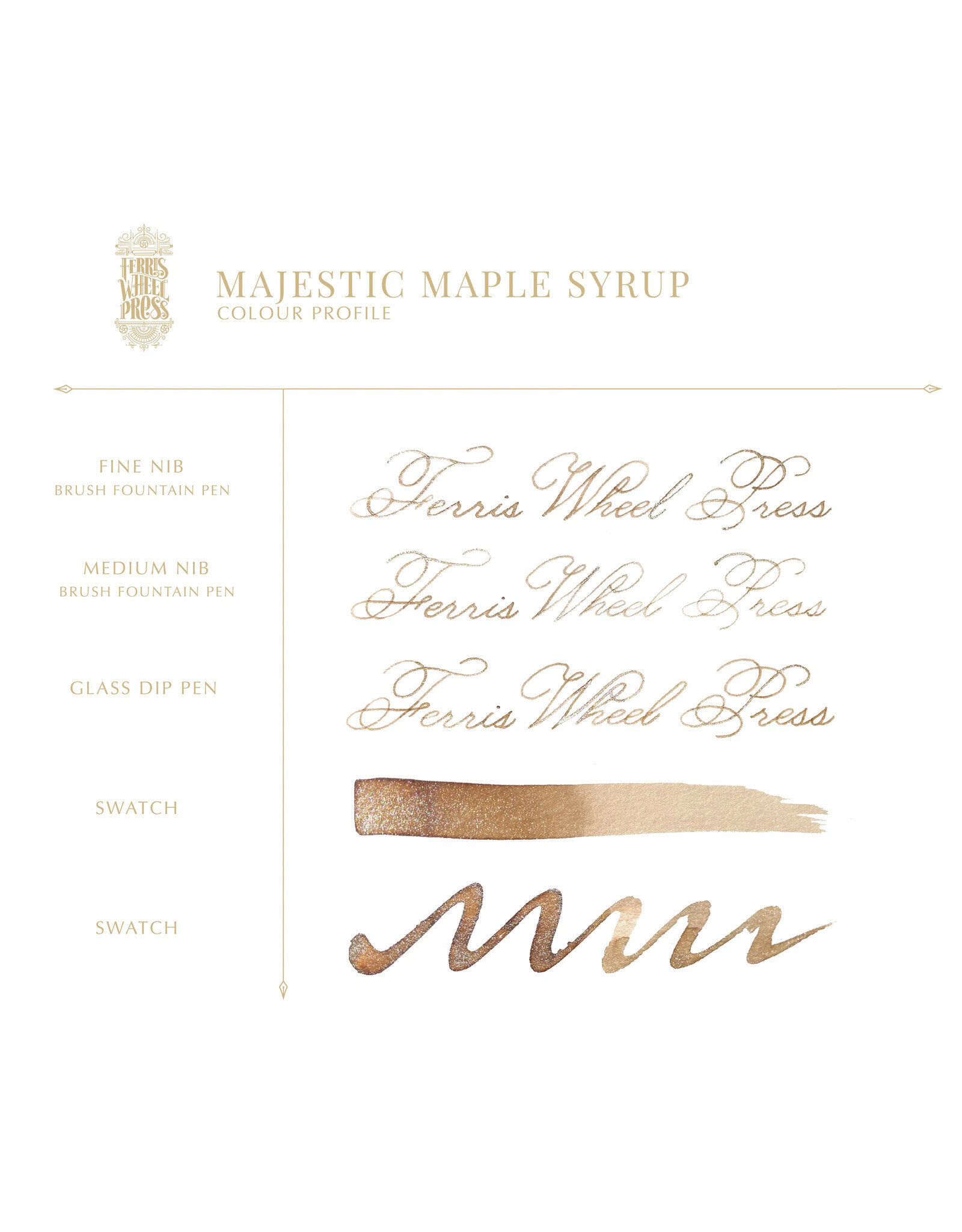 Ferris Wheel Press FWP Everyday Inks, Majestic Maple Syrup 38ml