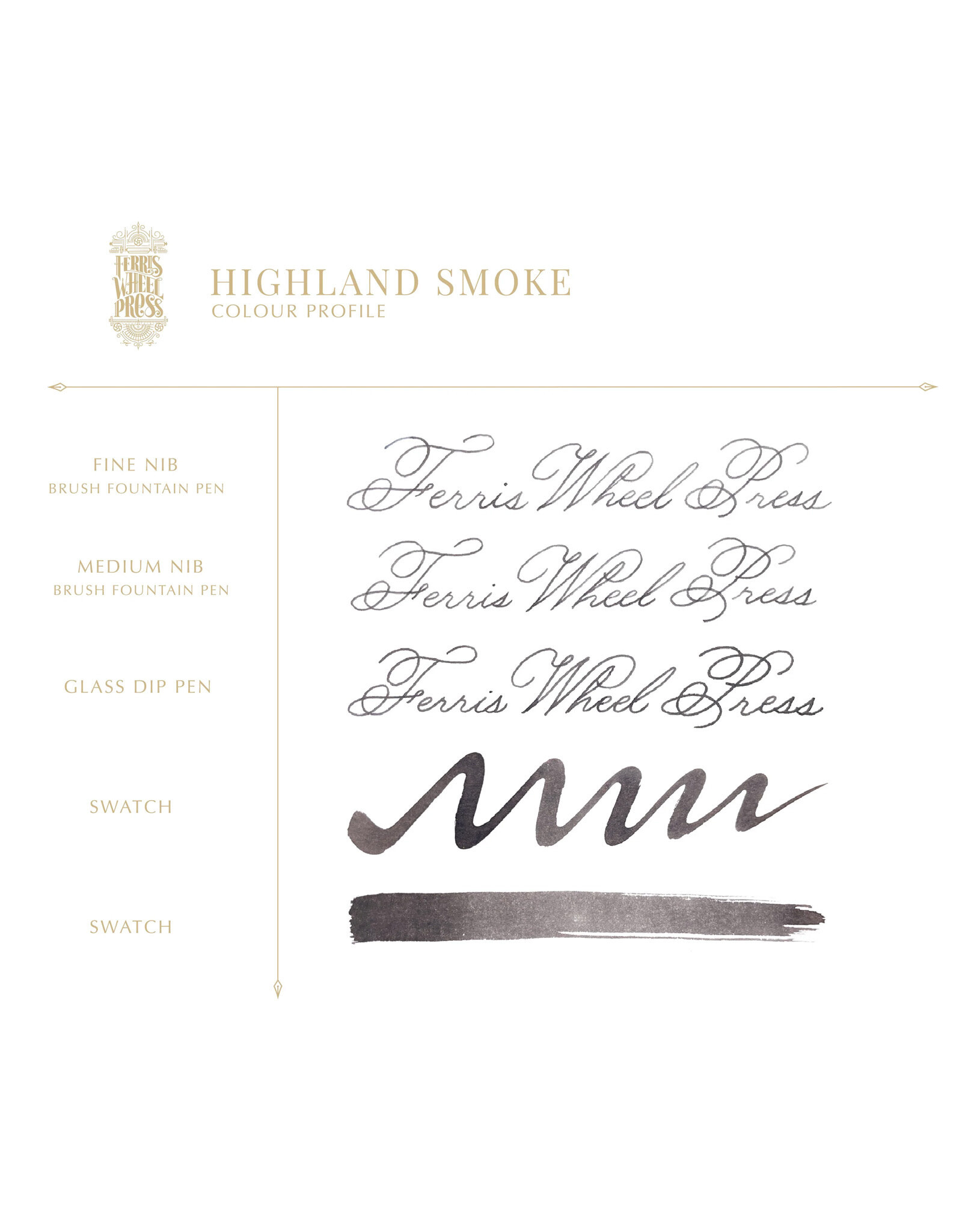 Ferris Wheel Press FWP Everyday Inks, Highland Smoke 38ml