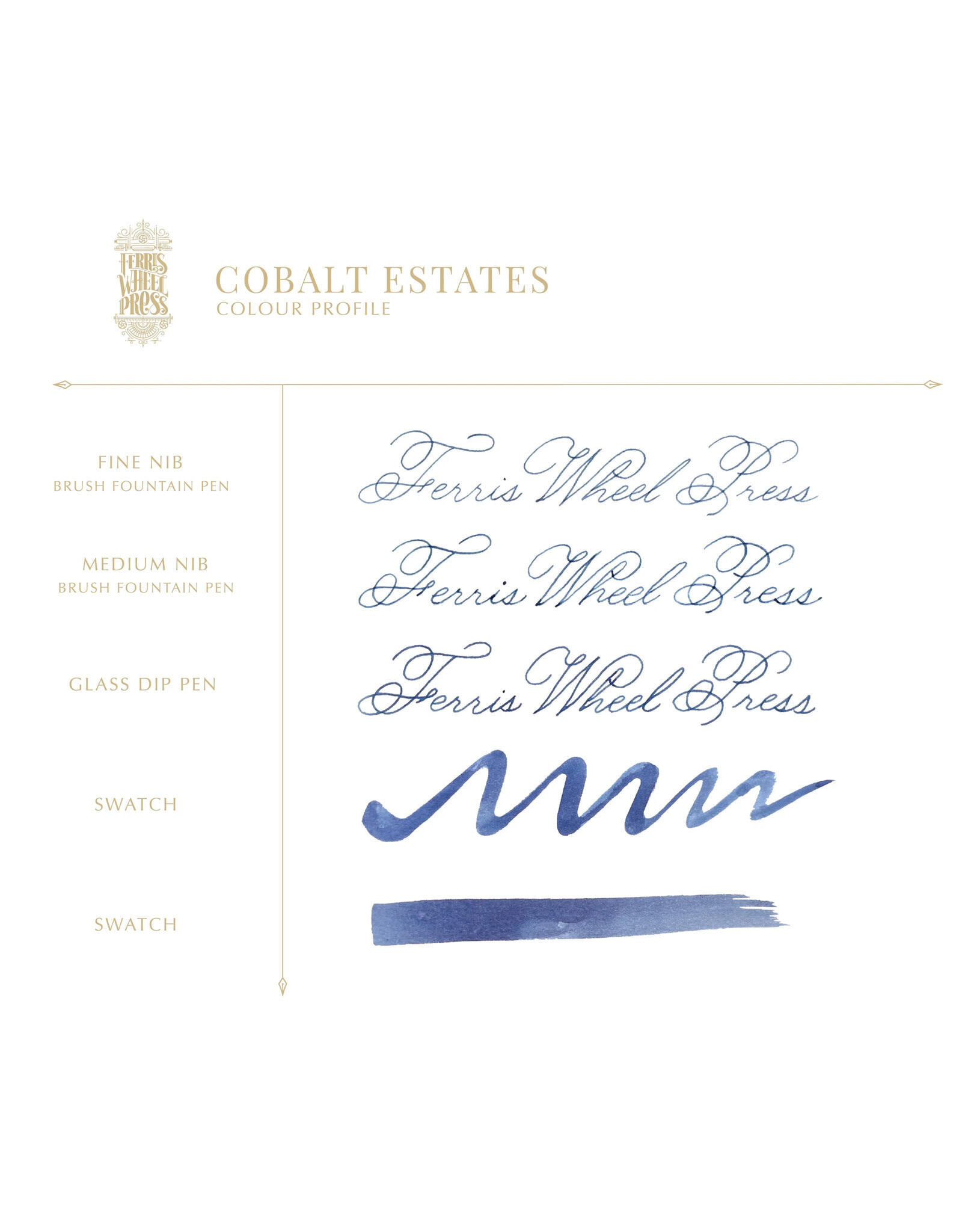 Ferris Wheel Press FWP Everyday Inks, Cobalt Estates 38ml