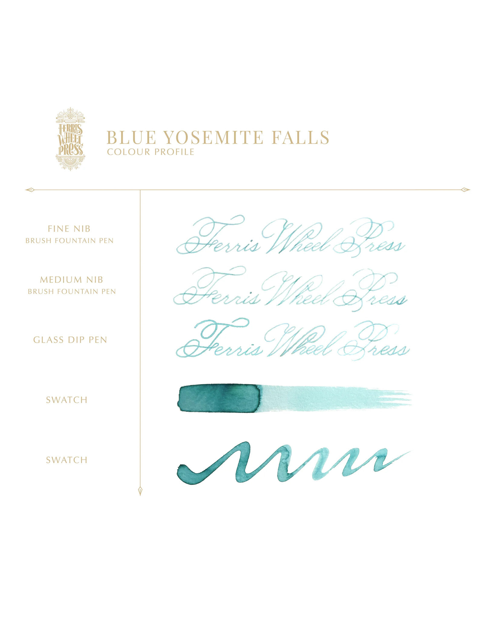 Ferris Wheel Press FWP Everyday Inks, Blue Yosemite Falls 38ml