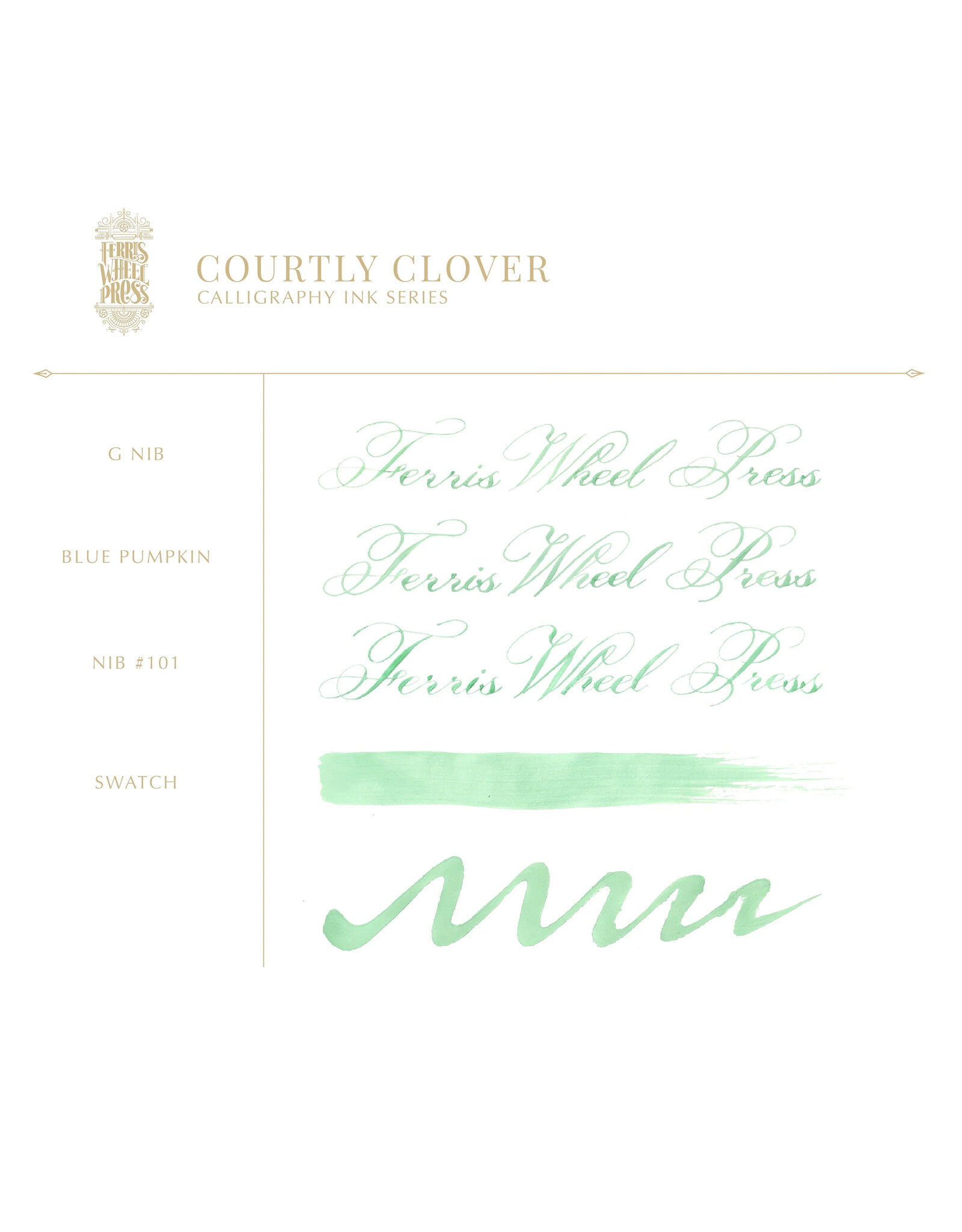 Ferris Wheel Press FWP Calligraphy Ink, Courtly Clover 28ml, Last Batch