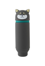 ITOYA Itoya Punilabo Silicone Stand Up Case, Black Shiba