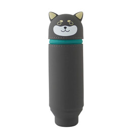 ITOYA Itoya Punilabo Silicone Stand Up Case, Black Shiba