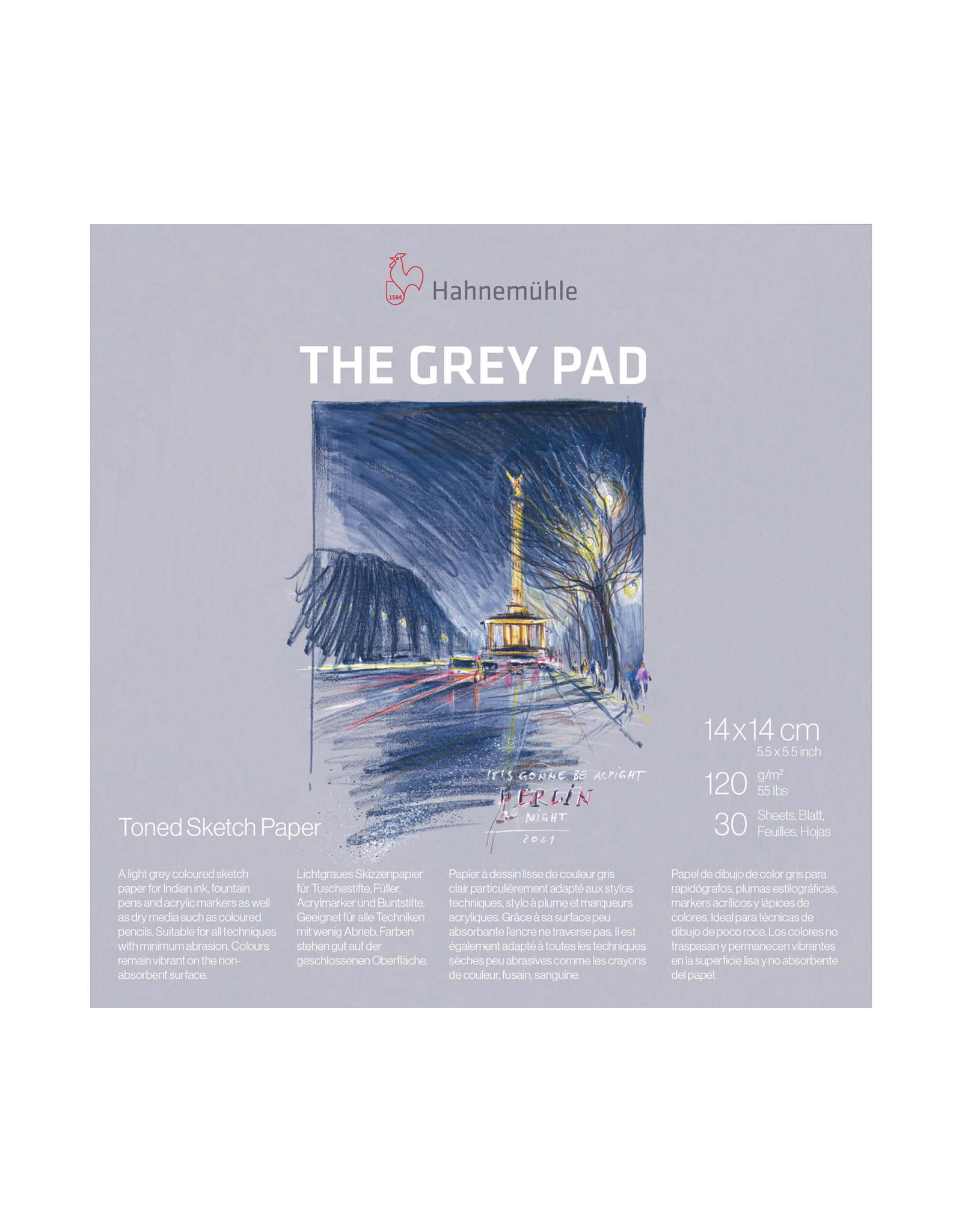 Hahnemuhle Hahnemuhle The Grey Pad, 14cm x 14cm(5.5” x 5.5”)