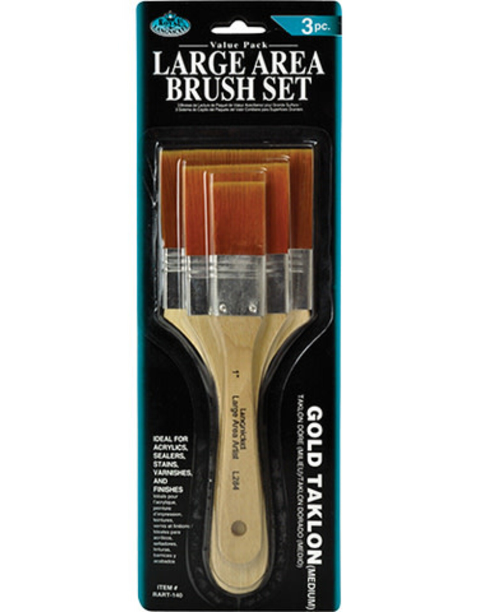 SLS ARTS INC. Golden Taklon 3Pc Brush Set
