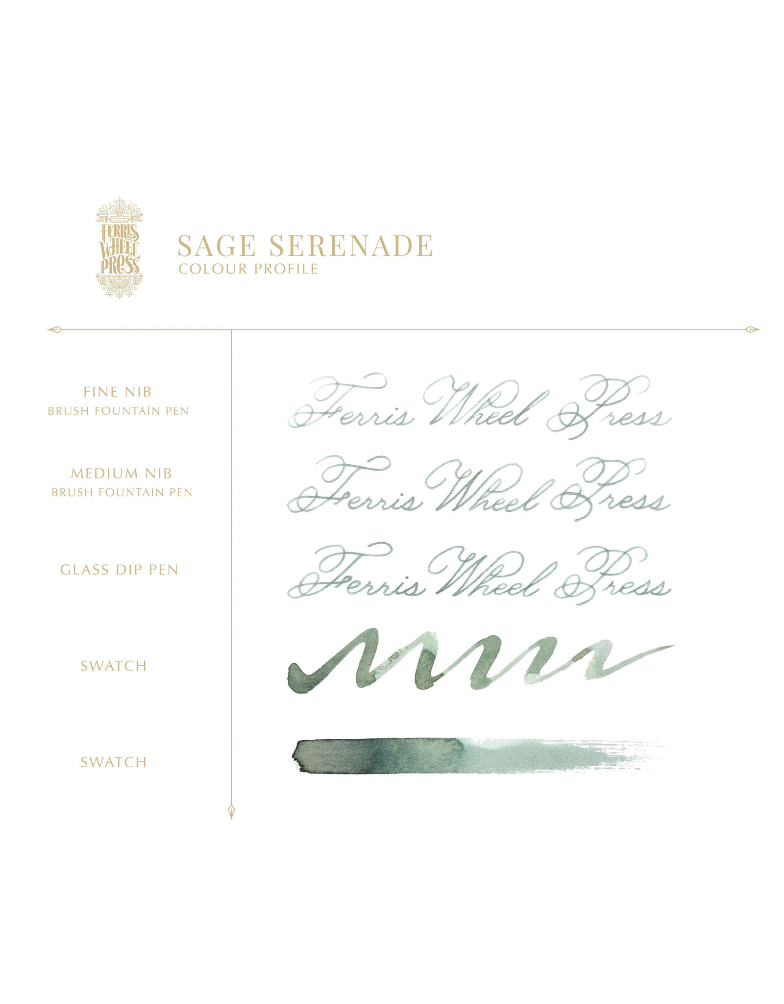Ferris Wheel Press FWP Everyday Inks, Sage Serenade 38ml