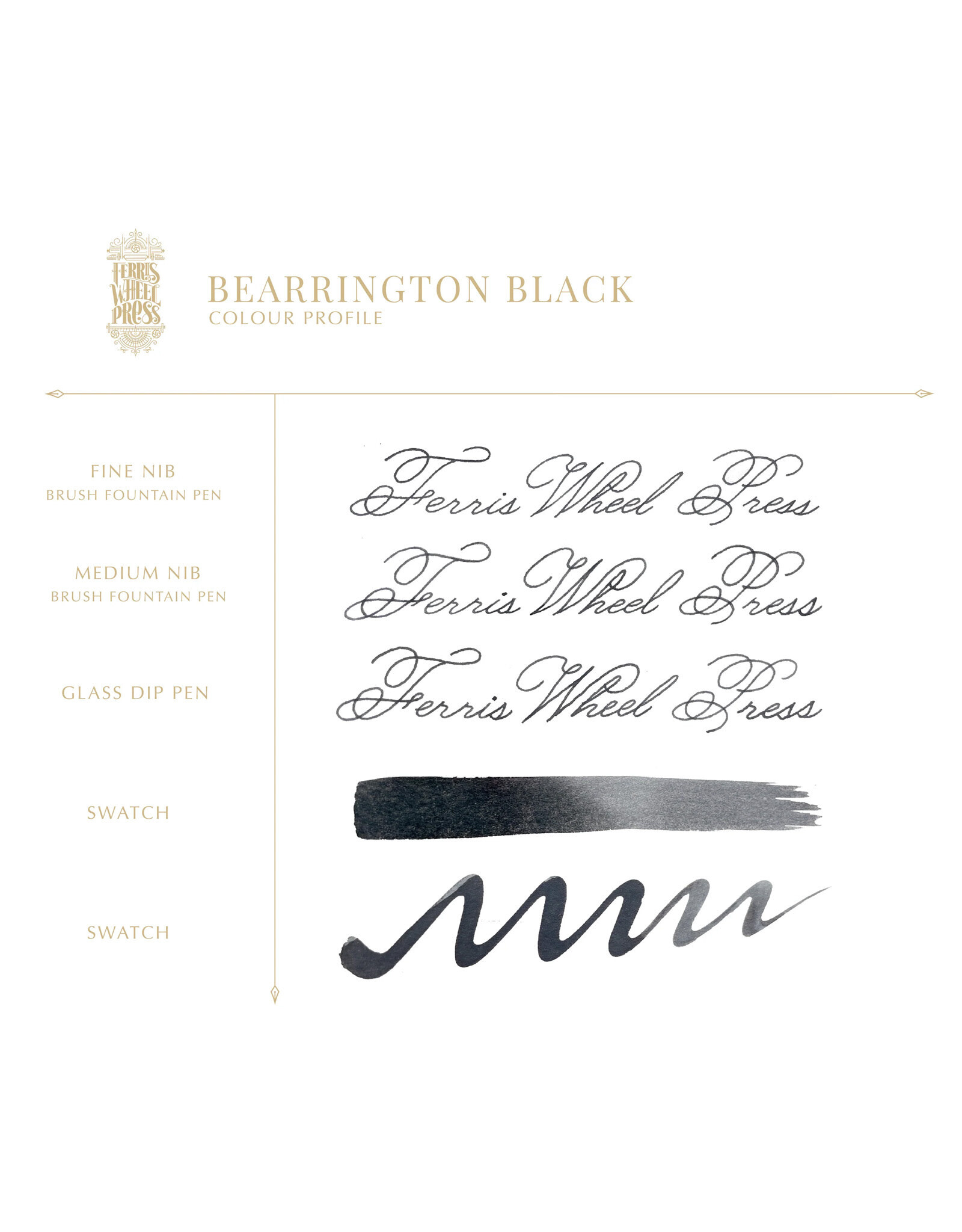 Ferris Wheel Press FWP Everyday Inks, Bearrington Black 38ml