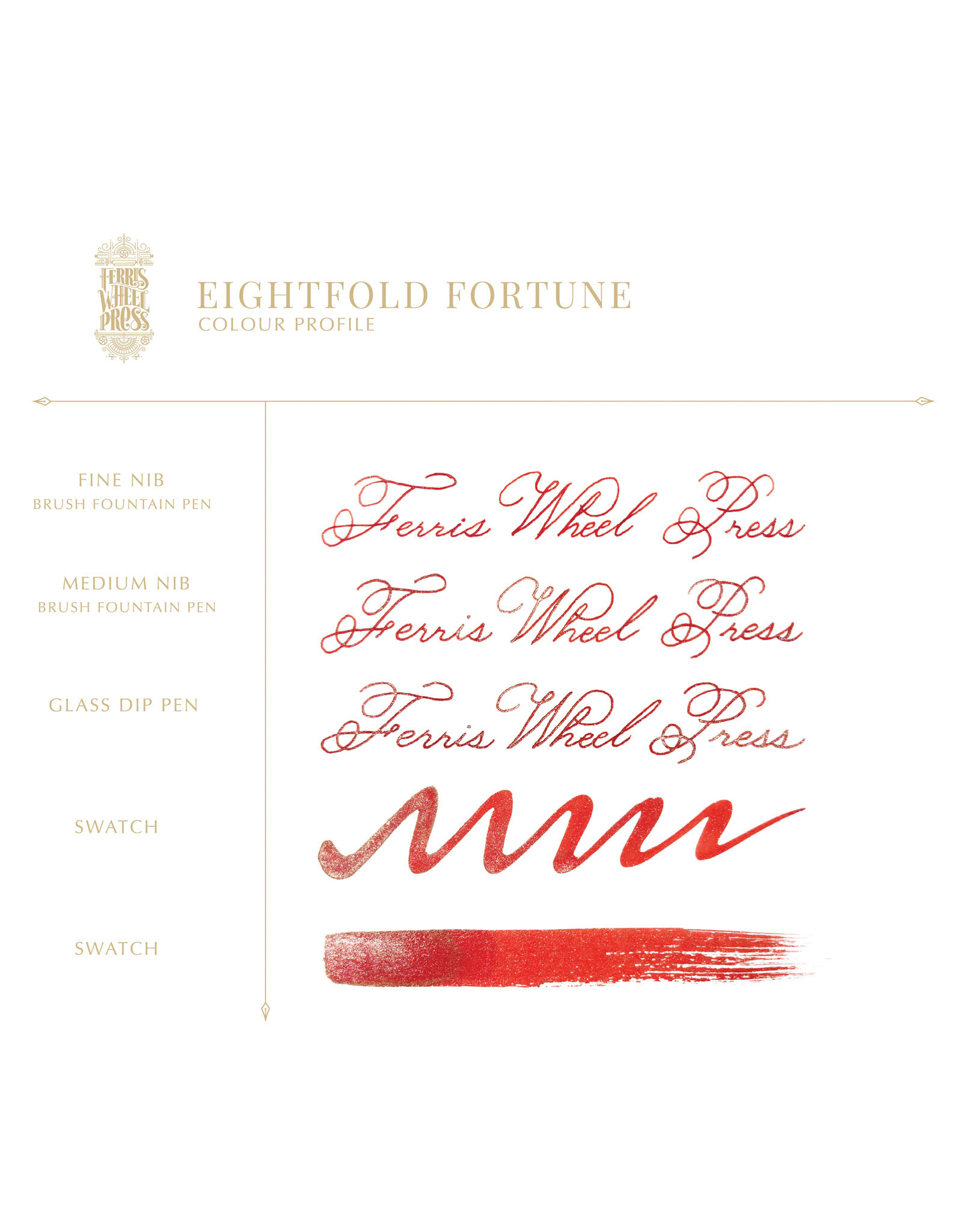 Ferris Wheel Press Ferris Wheel Press Lunar New Year Fountain Pen Ink- Fete Chinoise - Eightfold Fortune 20ml